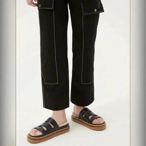 REJINA PYO MAGGIE SANDALS Black $577 Like New Size 10